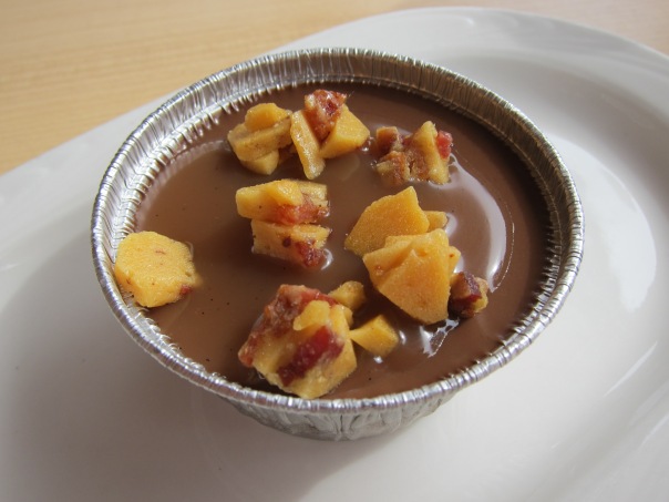 Chocolate Pot De Creme with Bacon Brittle